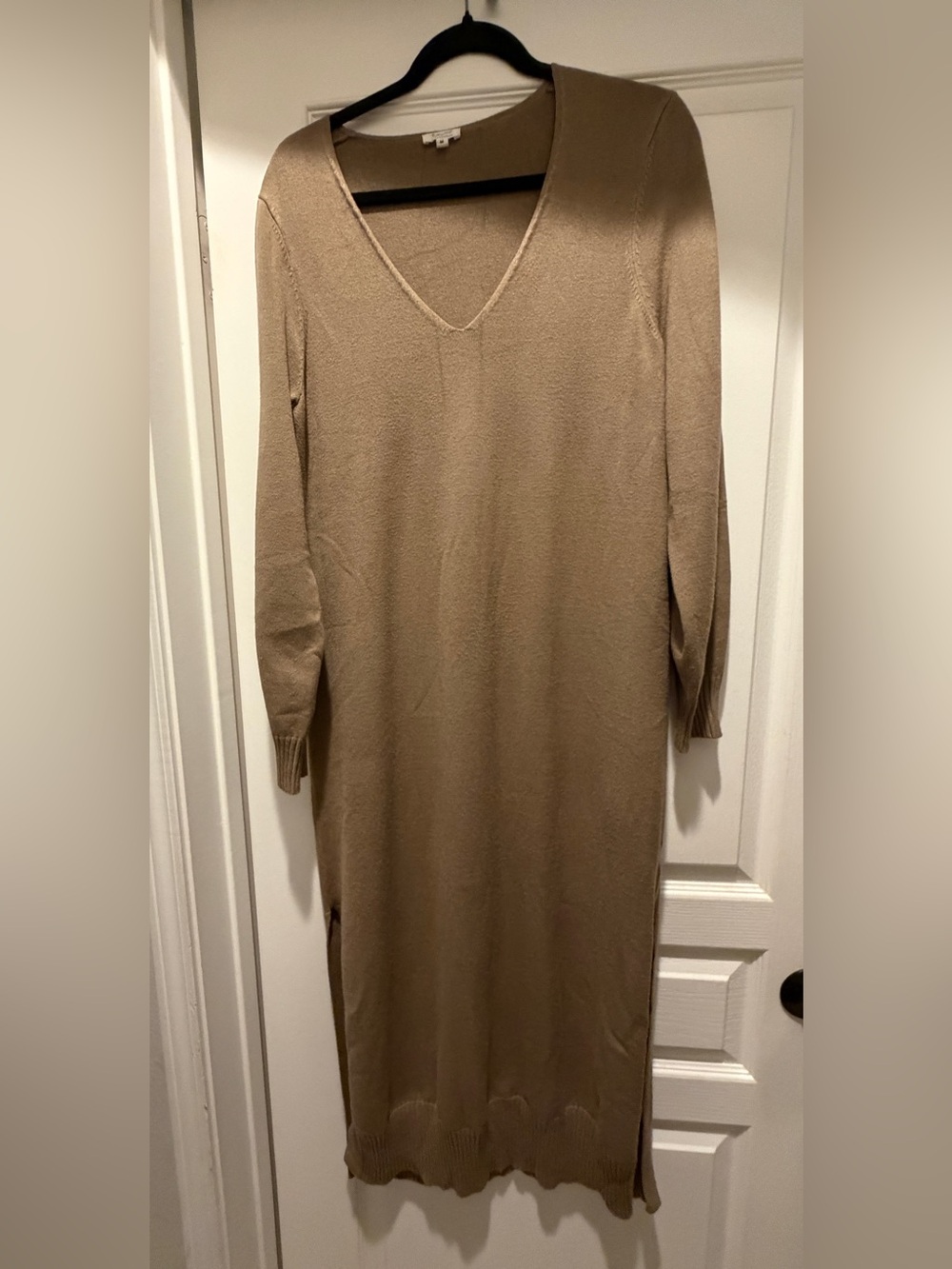 Splendid x Cella Jane Camel V-Neck Long Sweater Dress M